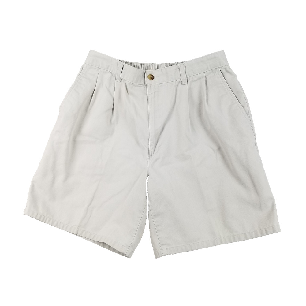 Claiborne Shorts Mens 34 Khaki Beige Pleated Chino Pockets Casual Classic Summer